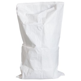 SKIR'CO (Pack of 10) White PP Fabric Bags 50 x 75 cm Polypropylene Bags with Polyethylene Lining, Rubble Sacks, Waste Disposal Bags