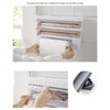 Plastic Wrap Storage Rack Cling Film Dispenser Cutter Paper Towel