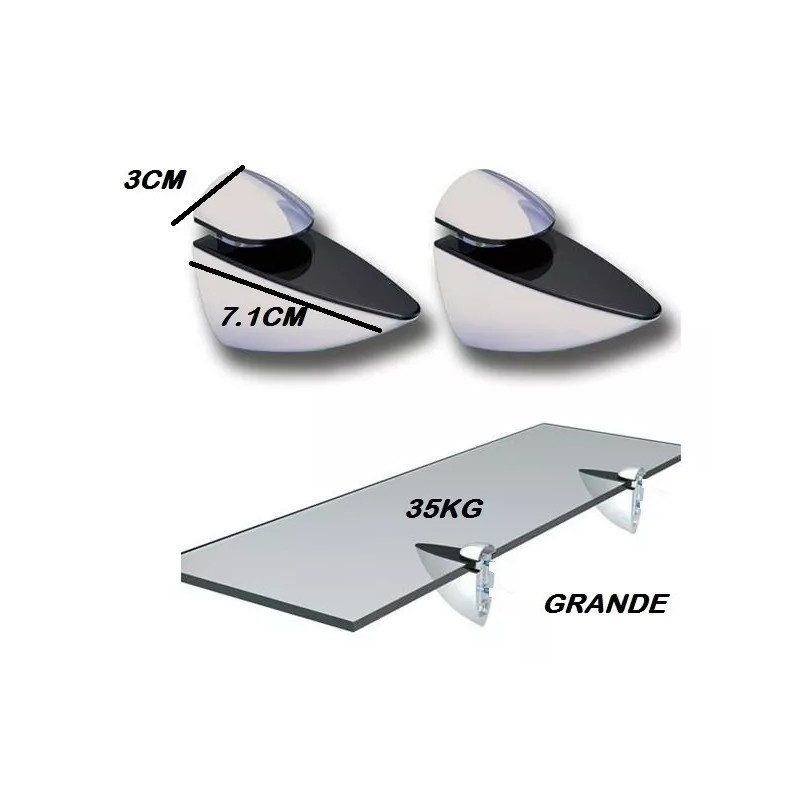 LIZOFERTAS Soportes Para Repisas De Cristal Tucan 35kg 4 Pares