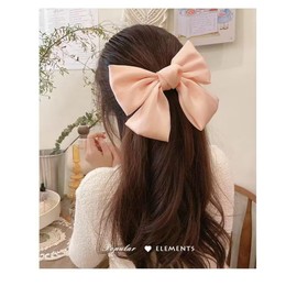 KOUMAKI Bowknot Hair Ornament, Barrette, Ribbon, Hair Clip, Adults, Children, Cute, Barrette, Large, Stylish, Hair Accessory, Coming of Age Ceremony, Graduation Ceremony, Wedding Dating (Ride Pink)