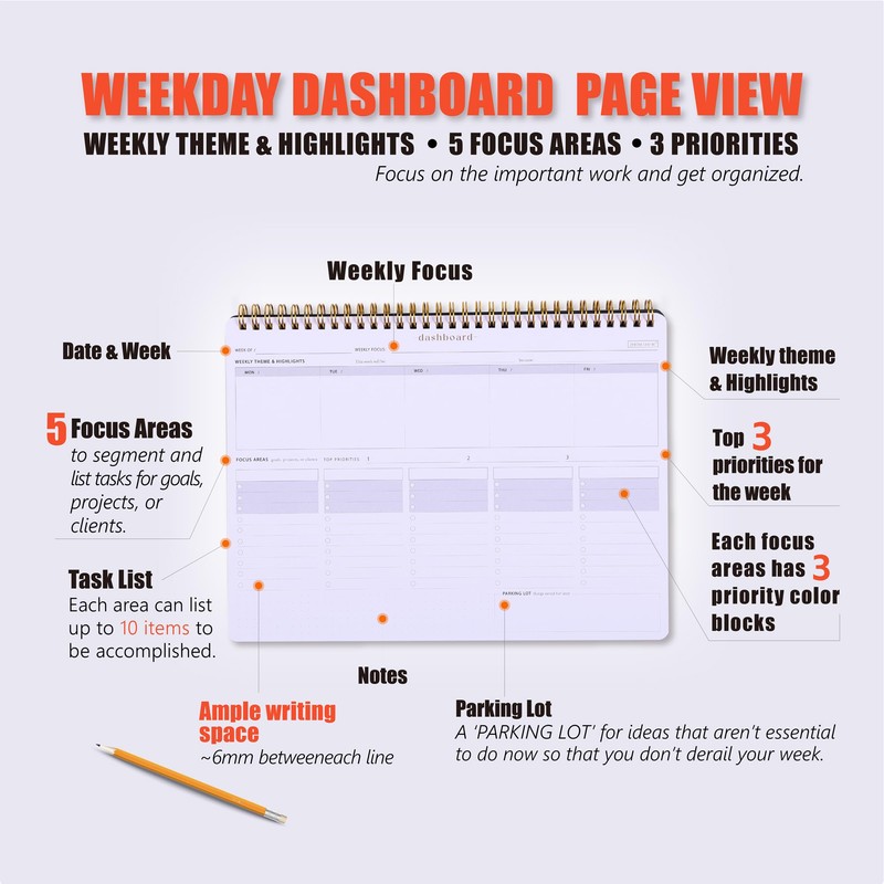Weekday To Do List Notepad - 5-Day Undated Weekly Schedule