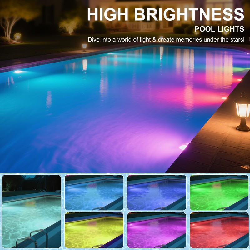 XMPTYN LED Pool Light Bulb for Inground Pool, RGBW Swimming