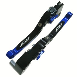 Blue Motorcycle Accessories Engrave Logo Brake & Clutch Levers Set Adjustable Foldable Extendable CNC Compatible with Yamaha R7 2021 2022 2023