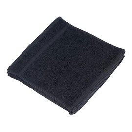 Linteum Textile Face Towel Set, 13x13 Inch, 100% Soft Cotton, 16 Single Ring Spun Washcloths, Absorbent & Durable Face Towel for Household, Spa, Gym and Hotels - 12 Pack (Black)