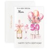MAGJUCHE 50th Birthday Card for Mom, 5x7 Inch with Envelope