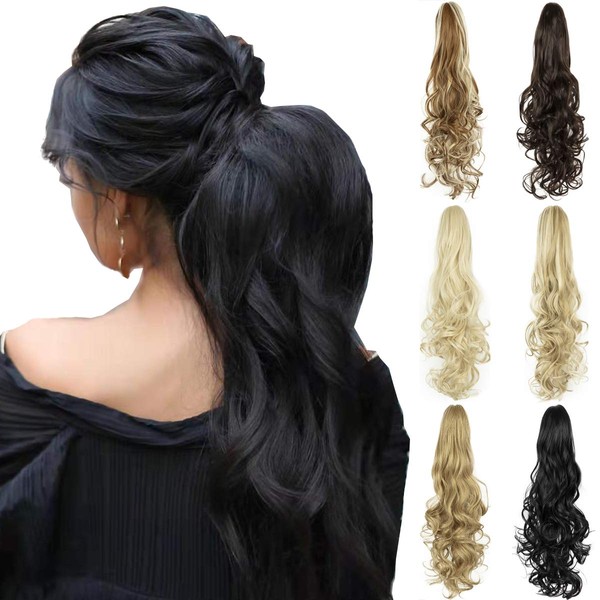 Curly Claw Clip Ponytail Extension Synthetic Clip in Ponytail Hairpiece Jaw Clip Hair Extension