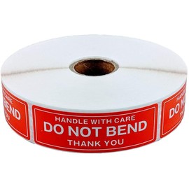 FoxYaye 50 Do Not Bend 1x3" Stickers Packaging Box Safety Mailing Labels, Small Business Supplies