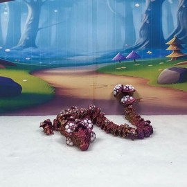 3D Printed Dragon, 12" Articulated Red Purple Gold Musroom Dragon, Fidget ADHD Toy for Autism, Gift Dragon Toy D025-DR-RPG