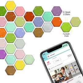 MORCART 30PCS Fridge Magnets for Refrigerator, Whiteboard Decorative Magnet for Fridge, Magnetic Boards, Cabinets, Lockers - Kitchen Office Classroom Decor - Gifts for Kids, Adults (Colorful Hexagon)
