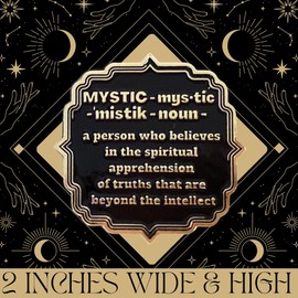 Mystic Definition Enamel Brass Pin. Esoteric Occult Protection Jewelry for Eclectic Witches, Baby Witches, Clairvoyants, Psychics, Wiccans, Metal, no gemstone