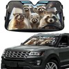 GENANY Raccoon Family Windshield Sun Shade for Car SUV Truck
