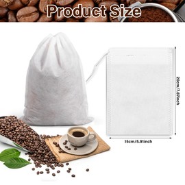 50 PCS Cold Brew Coffee Bags, 6''× 7.9'' Disposable Coffee Filter Bag Fine Mesh Cold Brew Bags for Coffee, Ice Tea, Loose Tea, Spice Bags