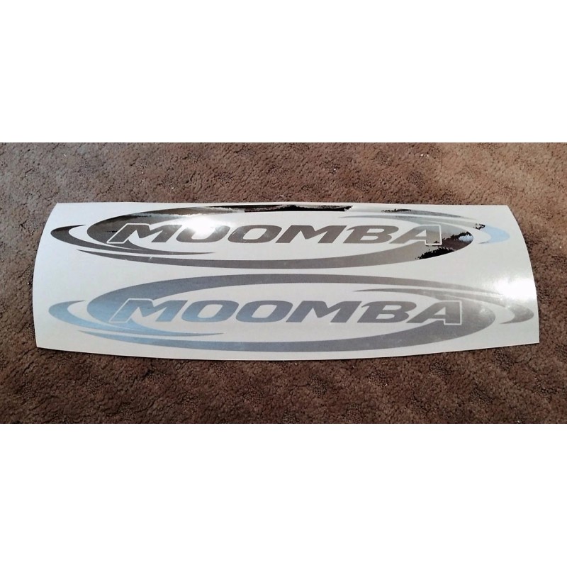 MOOMBA -2- MOOMBA BOAT CHROME Decals Decal Sticker PAIR L@@K