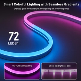 Neon Rope Light, 16.4ft Smart RGB+IC LED Strip Lights with App & Remote Control, IP67 Waterproof Flexible Neon String Lights for Bedroom, Music Sync, DIY Multiple Modes for Wall Gaming Christmas Home