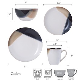 Gourmet Basics by Mikasa Caden 16-Piece Dinnerware Set, Service for 4