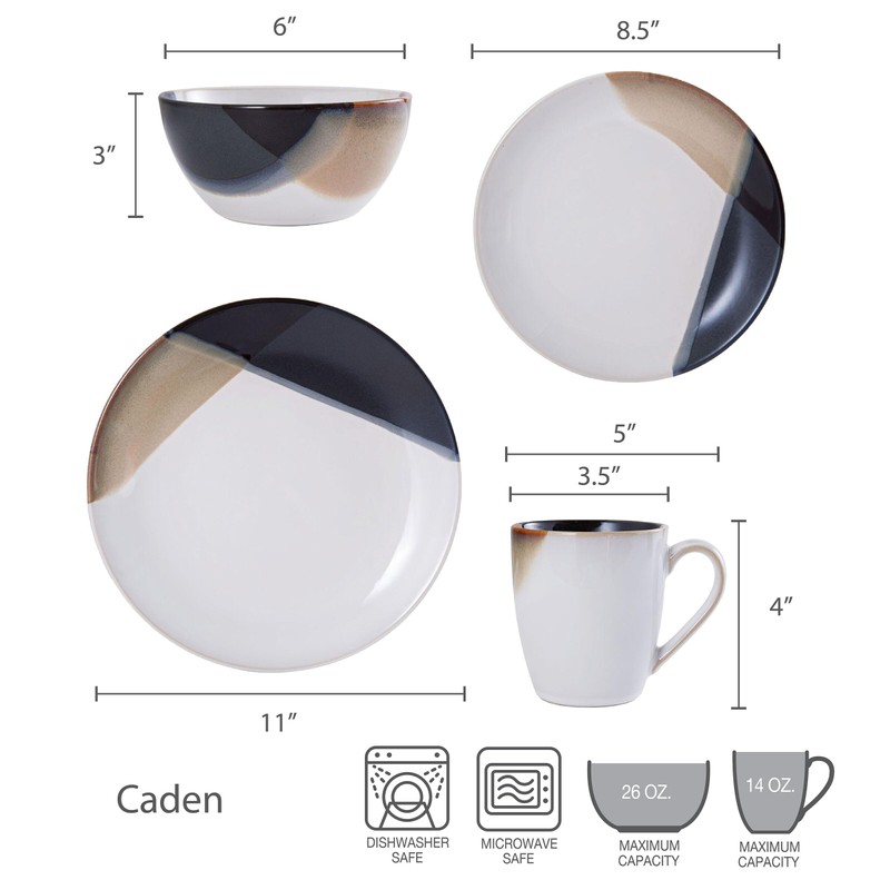 Gourmet Basics by Mikasa Caden 16-Piece Dinnerware Set, Service for