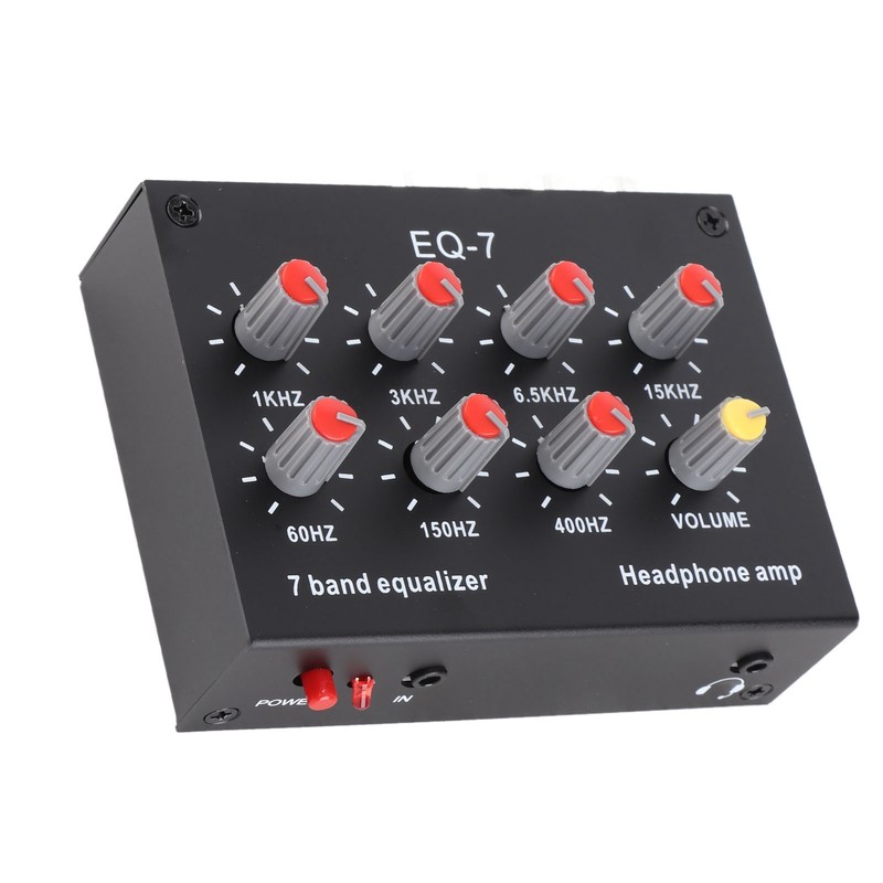 7 Band Sound Equalizer 12dB High Bass Adjustment Dual Channel