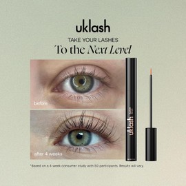 UKLASH Suero para el crecimiento de pestañas para lograr pestañas más largas y abundantes - 3 ml. Fórmula clínicamente probada para lograr pestañas y extensiones naturalmente más largas.