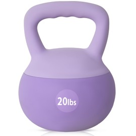 DlandHome Kettlebell Weights Strength Training Kettlebell-Great for Full Body Workout and Strength Training,Easy Grip Handle,PVC Filled with Iron Sand 20lbs,Purple