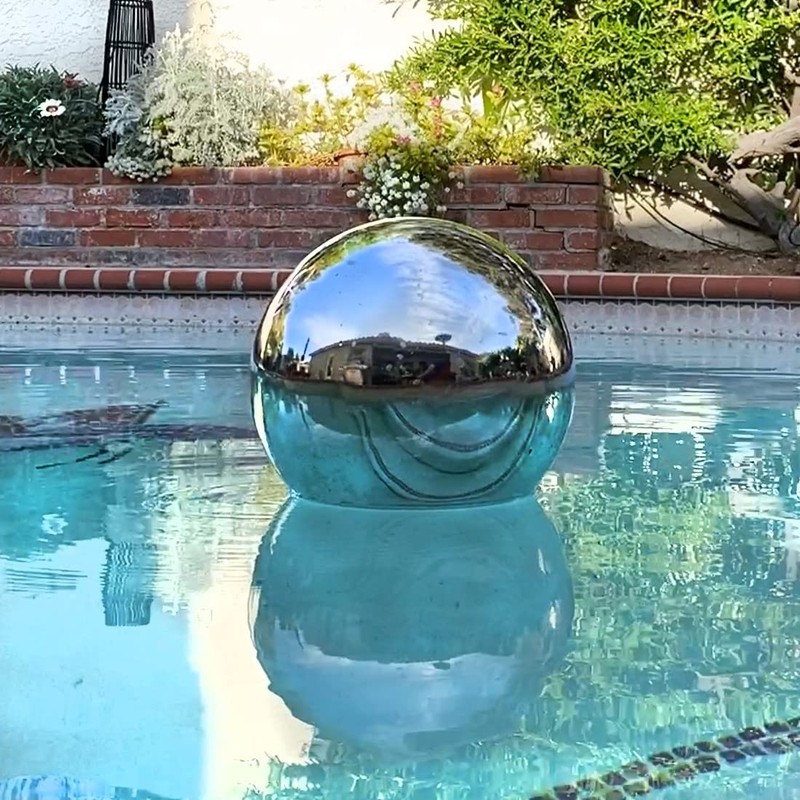 Lily's Home Gazing Globe Mirror Ball in Silver Stainless Steel