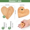 VCRANONR Pack of 6 Furniture Handles, Heart Shaped Wooden Handles
