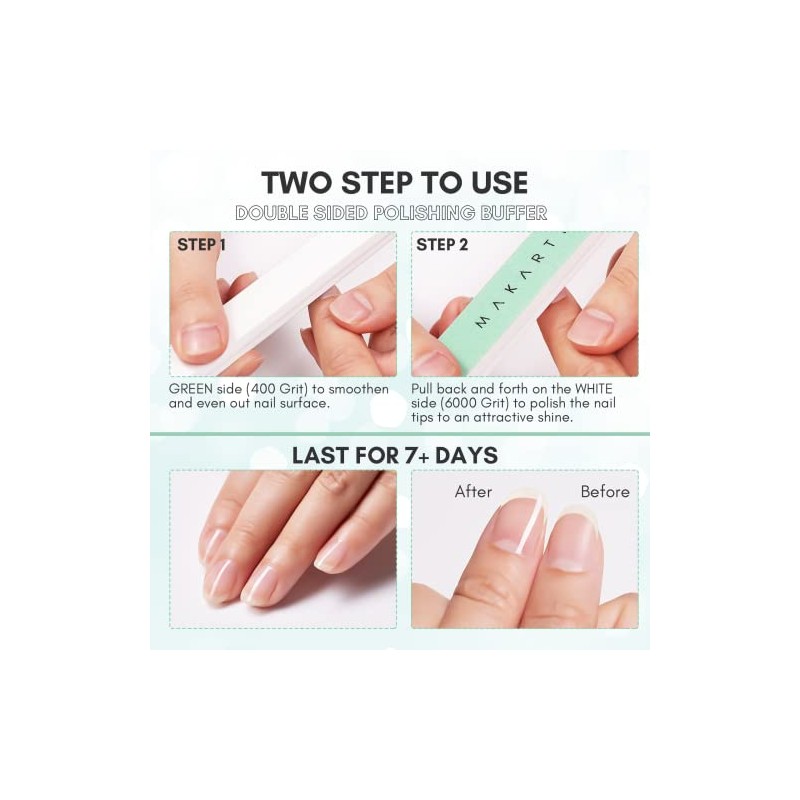 MAKARTT 10pcs Fine Nail Buffer File Polisher Smooth and Shiny
