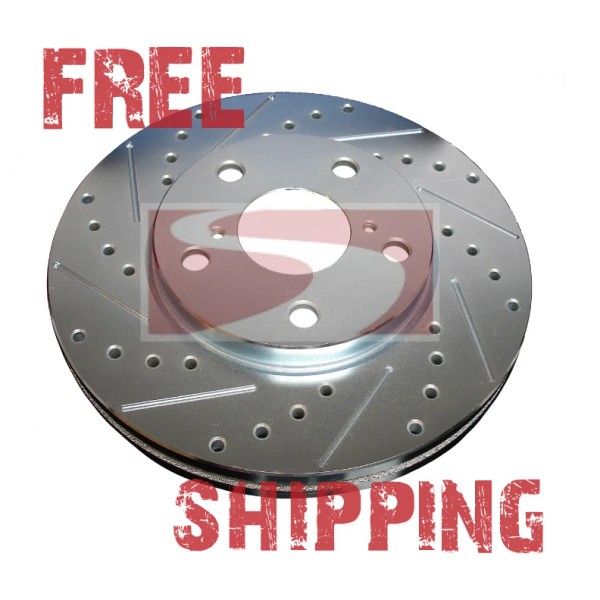 TopBrakes REAR Performance Cross Drilled Slotted Brake Disc Rotors TB34329