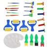 25Pcs Sponge Paint Brush Set Stamp Palette Kit Kids Graffiti