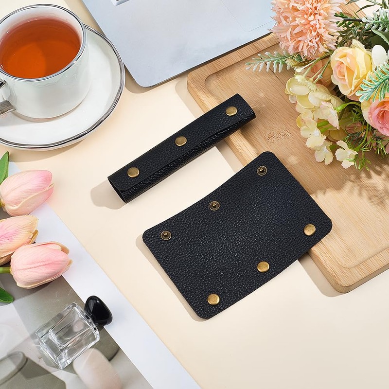 CALFOVERA 2PCS Handbag Handle PU Leather Wrap Cover Purse Bag