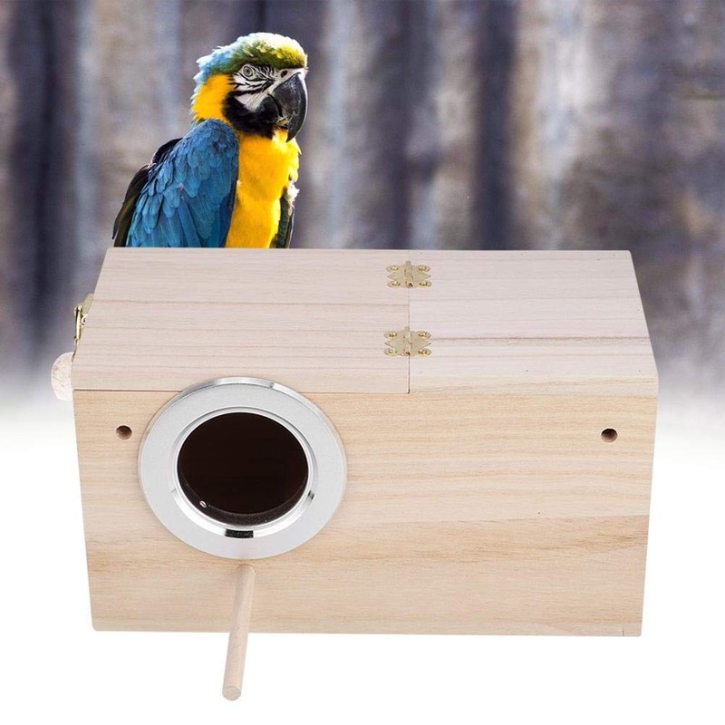 Sheens Bird Breeding Box, Natural Wood Small Bird Nest for