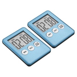 PATIKIL Deca Timer, Kitchen Countdown Timer, Kitchen Timer, 2 Pieces Small Magnetic, Large LCD Display, Loud Voice, Minutes, Seconds for Kitchen Games, Blue