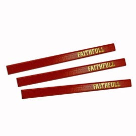 Faithfull Carpenters Pencils (3) Red - Medium