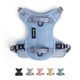 2025 New Edition - Fei & Eve Soft Mesh Dog Harness | No-Pull Tactical Vest | Quick-Connect Working MOLLE w/3 Leash Clips | Military-Grade 900D Nylon | Adjustable w/Handle(Large,Blue)