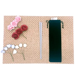 [Carry your chopsticks or straws!] Chopsticks Purse Drawstring Bag, Solid Color, Set of 5, Chopsticks Bag, Straws, Storage, Cutlery Case, Cloth (Black)