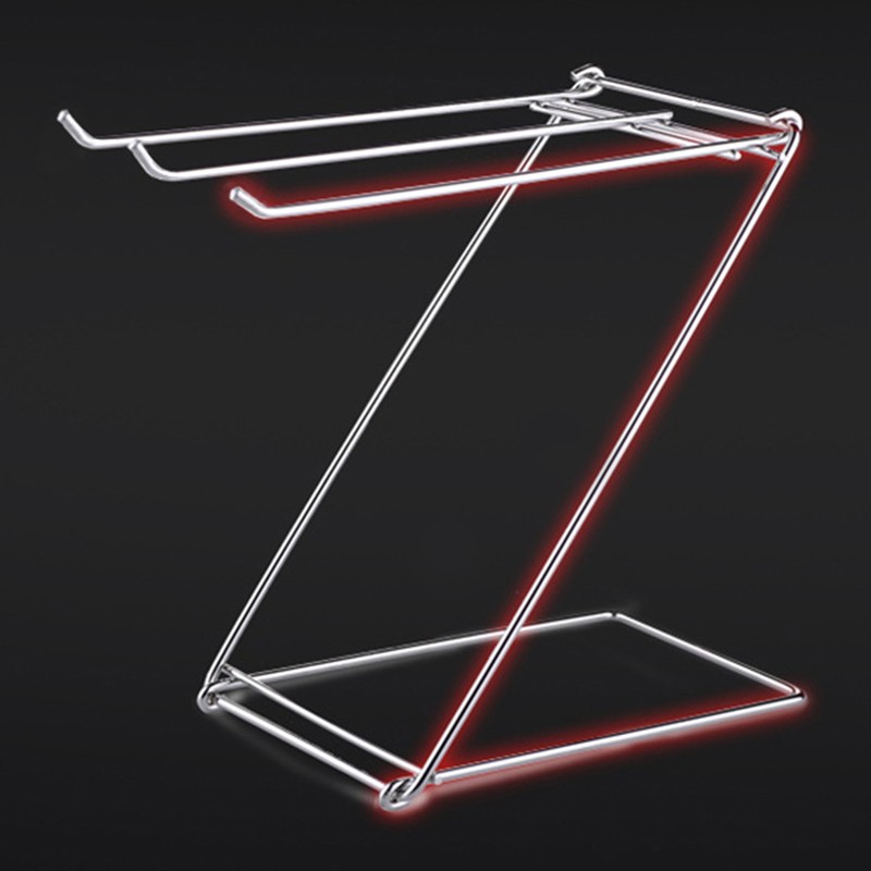 Foldable Floor Towel Holder Stainless Steel Z Shaped 3 Bars