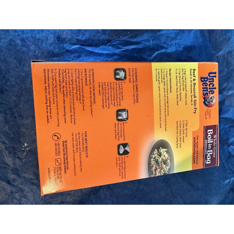 UNCLE BEN'S Whole Grain Rice 14 OZ EXPIRED COLLECTABLE FULL