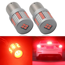 Eluseastar S25 BAY15D P21/5W LED Bulbs Red Built in Resistor with 34LED-SMD3020 Chip Extremely Bright for Car Brake Tail Light, 2 Pack