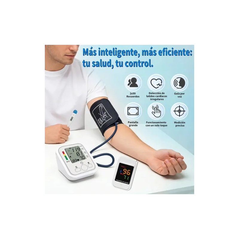 Pulsovital Aparato Para Checar La Presion Kit Termometro Y Oximetro