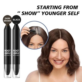 Disposable Hair Dye Stick - Instant White Hair Coverage Hair Color Pen Stick Black Root Touch Up Quick Cover Grey Hair Root Concealer for Unisex Men Women, Windproof & Sweatproof (Black)