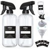 Veco 10oz Spray Bottle with Adjustable Nozzle, 360° Water Spray Bottles for Cleaning Solution, Plastic Spray Bottles for Hair Cooking Plant Pet, No Leak and Clog (2 Pack & Foldable Funnel)