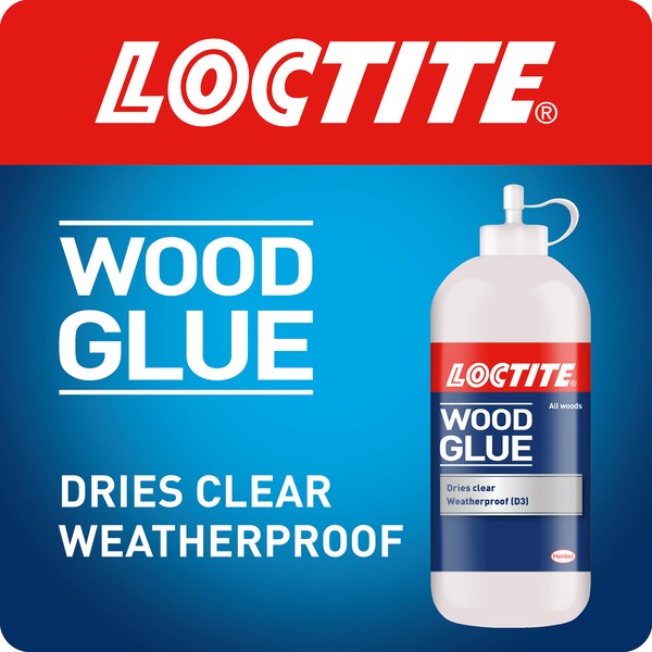 Loctite Extreme Wood Glue, High-Strength Wood Glue, Fast-Acting Clear Glue for Wood, Quick-Drying Waterproof Wood Glue, 1 x 225g, Transparent
