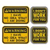 4 Pcs Patches for Backpacks, Warning I Have NO IDEA