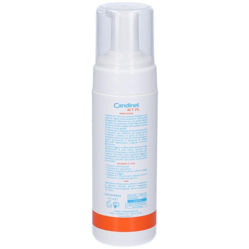 Candinet Act 2% Active Cleansing Foam for Daily Intimate Care,