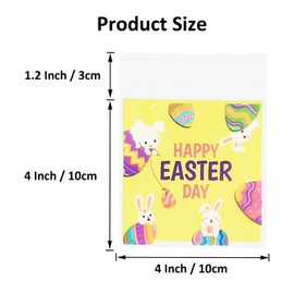 Jagrove 100PCS Cellophane Bags 4X4 Inch Clear Self Sealing Goodie Candy Cookie Snack Treat Bags for Easter Party Supplies Bakery