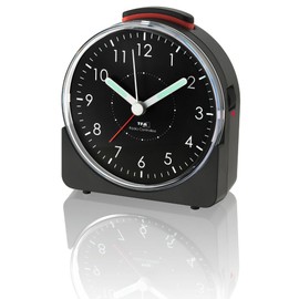 TFA Dostmann 60.1508.01 Wireless Alarm Clock with Silent Sweep Movement and Backlight Black