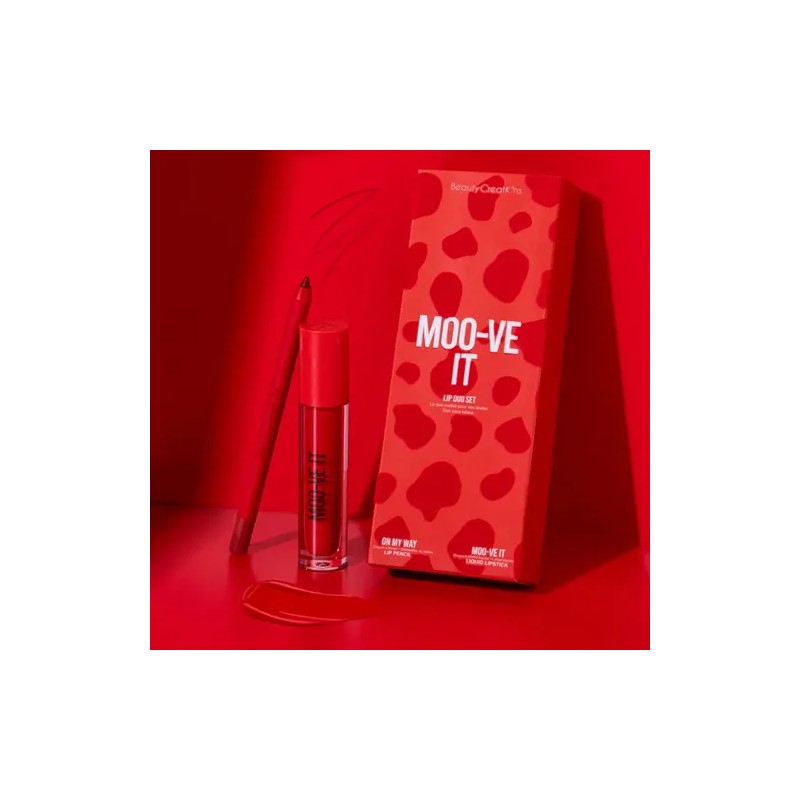 Kit Labial Mate Beauty Creations Availabilippy + Delineador Color Moo-ve