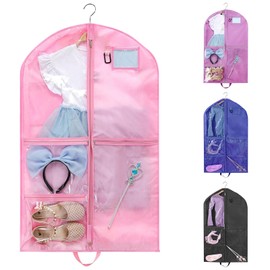 Garment Bag for Kids Dance Costumes, Waterproof Dustproof Hanging Clothes Cover for Closet Storage, 40 Inch Competition Suit Carriers for Dancers Sports Theatre Recital Beauty Pageants Travel