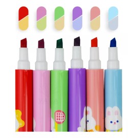 VG 6 Marcadores Resaltadores Camaleón Conejito Ts59