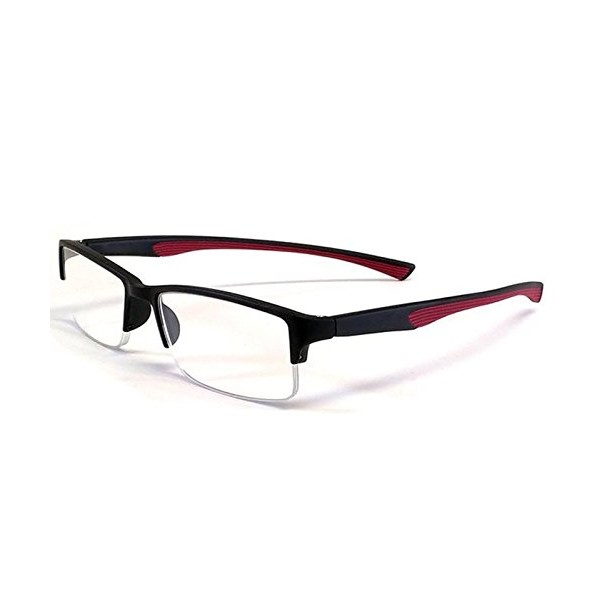 Calabria 6904 Semi-Rimless Flexie Reading Glasses in Red ; +2.25
