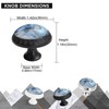 Elohiym 6 Pack Silver Drawer Knobs,Blue Cyan Marble with Golden
